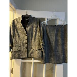 Sweet Suit womens grey business professional skirt suit set womens size 6